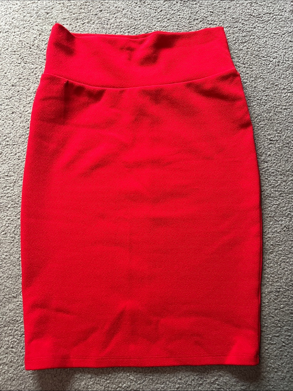 LuLaRoe Vibrant Red High-Waist Pencil Skirt